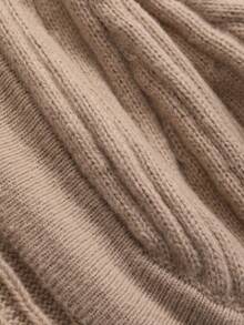 DAZY Chất rắn Mở Mặt trước Mùa vụ Áo len Duster - Lạc đà - Xem 6