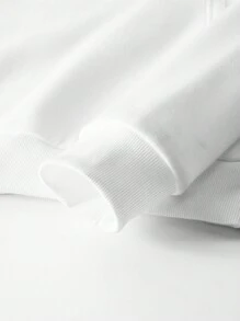 Men Car & Letter Graphic Drop Shoulder Hoodie - White - View 5