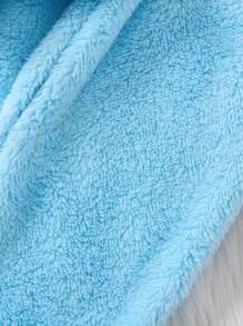 SHEIN Young Girl Letter Embroidery Teddy Hoodie & Pants & Bag