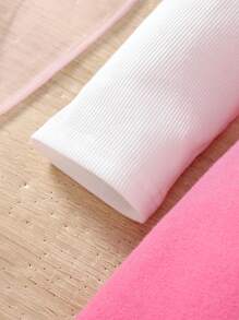 SHEIN 女大童素色T恤&前紐扣腰帶外套馬甲&帽 - 玫紅色 - 查看 4