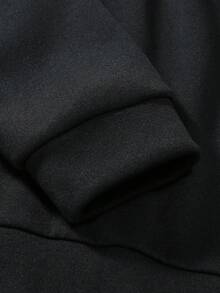 Manfinity LEGND Men Letter Graphic Drawstring Hoodie & Sweatpants - Black - View 5