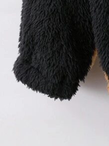 SHEIN 男小童撞色拉鏈開襟毛絨夾克和褲子無毛衣 - 彩色 - 查看 5
