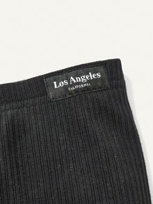 Baby Girl 3pcs Solid Ribbed Knit Pants - Pink - View 5