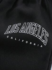 Teen Girl 3pcs Letter Graphic Thermal Sweatpants - Multicolor - View 7