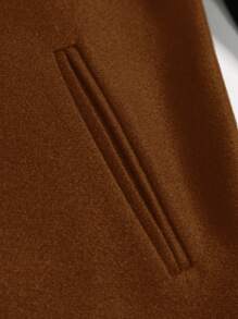 Manfinity Homme Men Double Breasted Lapel Collar Overcoat - Brown - View 4