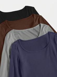 SHEIN Unity 多色百搭分层针织 T 恤 - 彩色 - 查看 5
