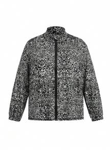 SHEIN Daily&Casual 大碼後背十字交叉運動型胸罩&夾克和褲子 - 黑與白 - 查看 7