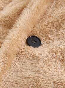 Manfinity 男士雙釦翻領頸背肩超大號 Teddy 外套 - 杏色 - 查看 6