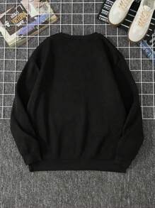 男士字母印花修身休闲保暖内衬卫衣