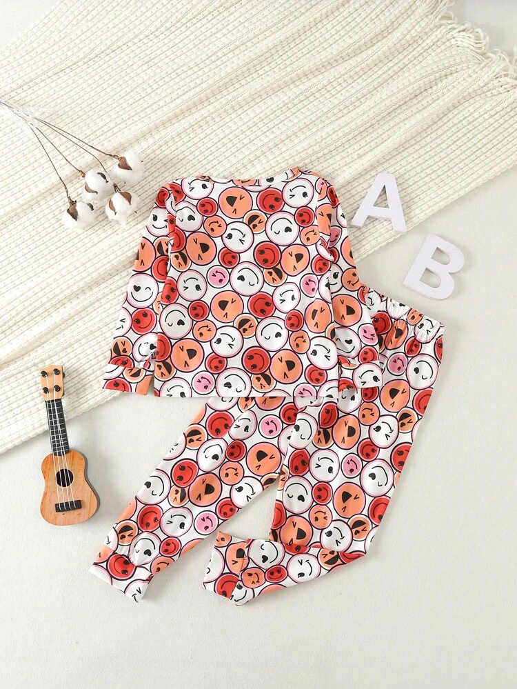 Young Boy Allover Cartoon Graphic PJ Set