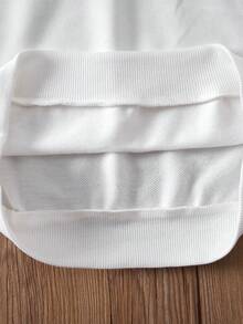 SHEIN Tween Girl Letter Graphic Drop Shoulder Sweatshirt & Pleated Skirt - Red - View 5