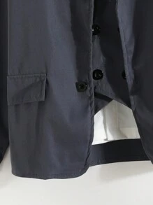 男大童素色西裝外套&西裝褲&馬甲西裝外套無襯衫 - 灰色 - 查看 6