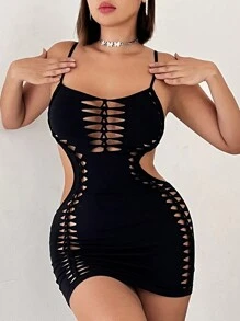 SHEIN ICON 俱樂部鏤空緊身洋裝