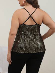 Celure Plus Sequin Cami Top