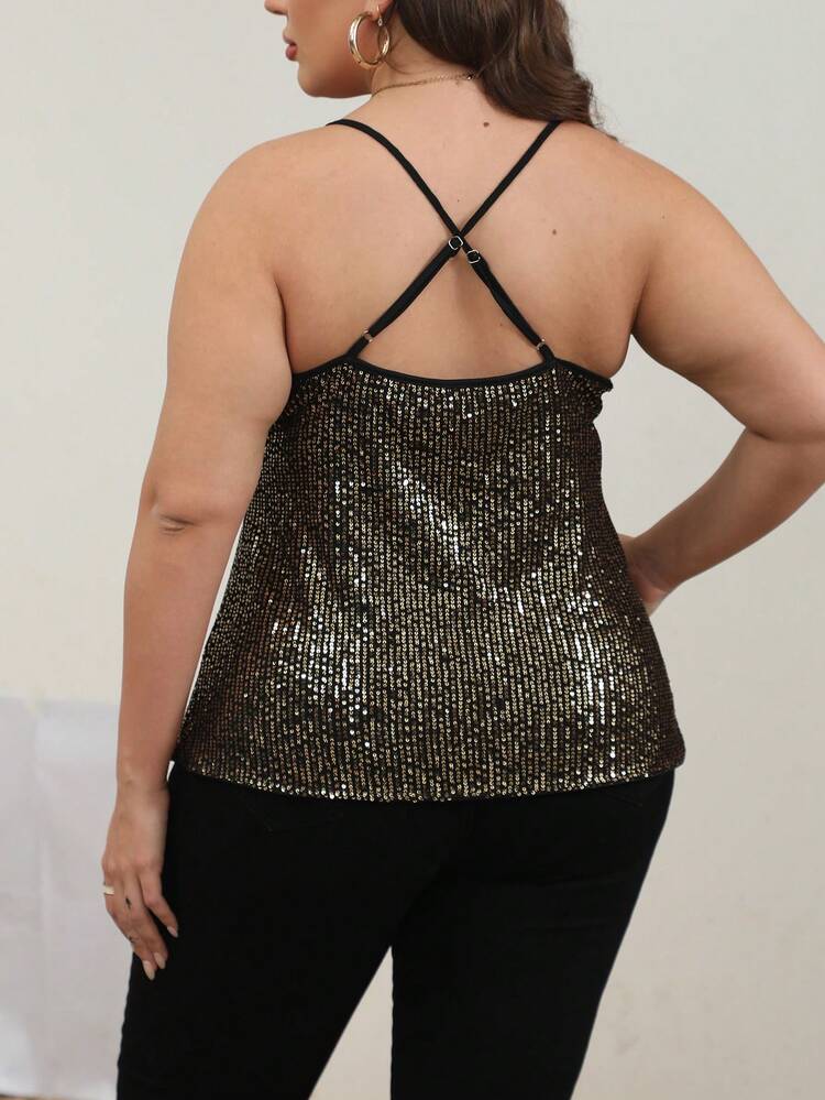 Plus Sequin Cami Top