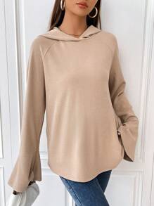 SHEIN 孕婦連帽荷葉袖運動衫