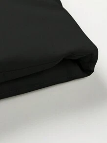 Claim Dot 宽松男士字母印花拉链开合夹棉外套（不含毛衣） - 黑色 - 查看 4