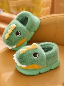Kids' Cartoon Comfortable Fashionable Warm Anti-slip Indoor Slippers - Green - View 2