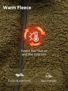 In My Nature Men Zip Up Contrast Trim Teddy Jacket