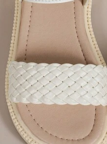 1對白色女童平底涼鞋 - 白色 - 查看 3