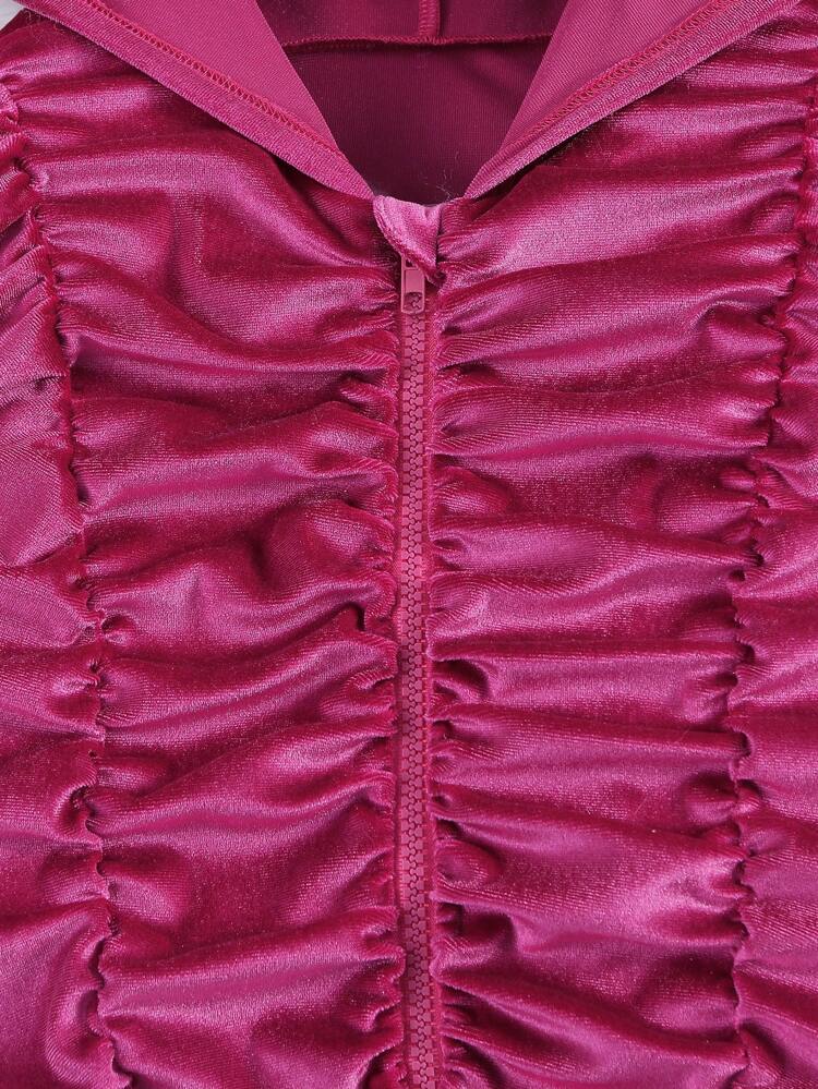 Teen Girl Ruched Front Hooded Jacket & Pants