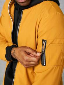 Calvornis Hombres Cazadora tipo bomber con cremallera sin camiseta - Naranja - Ver 5