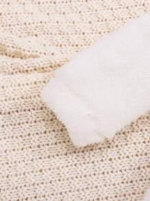 女嬰卡通刺繡蝴蝶結連帽法蘭絨洋裝 - 白色 - 查看 5