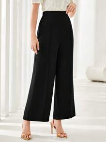 Modelyn Women's Solid Color Wide Leg Pants Casual Daily Wear