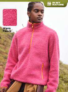 In My Nature Men Zip Half Placket Teddy Sweatshirt