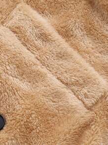 Manfinity 男士雙釦翻領頸背肩超大號 Teddy 外套 - 杏色 - 查看 4