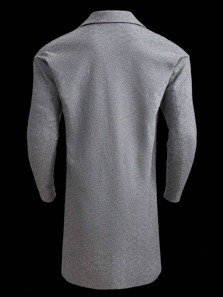 Loose Fit Men's Double Breasted Shawl Collar Overcoat