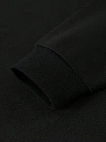 Manfinity EMRG Nam Slogan & In điêu khắc Thả vai Áo chui đầu - màu đen - Xem 4