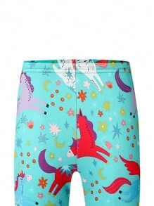 SHEIN Young Girl Unicorn Print Leggings