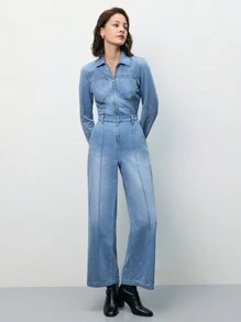 SHEIN Frenchy 女士丹寧連體褲,無腰帶設計