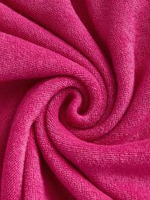 SHEIN EZwear Plus Solid Cami Top & Drawstring Waist Shorts - Hot Pink - View 3