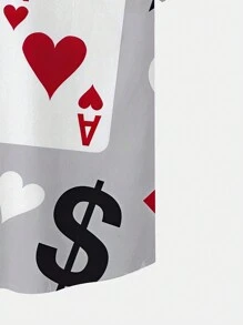 Manfinity Dauomo Men Playing Card Print Shirt - Multicolor - View 3