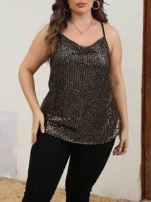 Celure Plus Sequin Cami Top