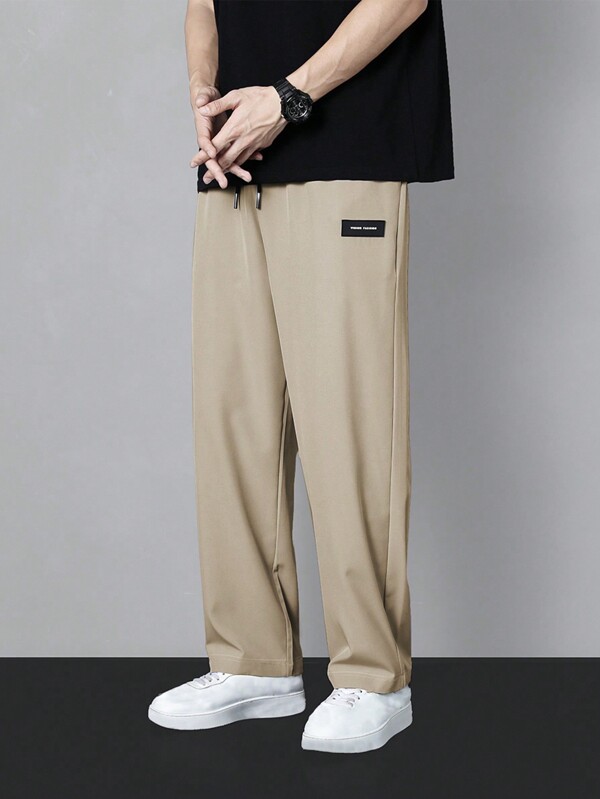 Pantalones para hombre Cordón Parches Bolsillo Letras Casual