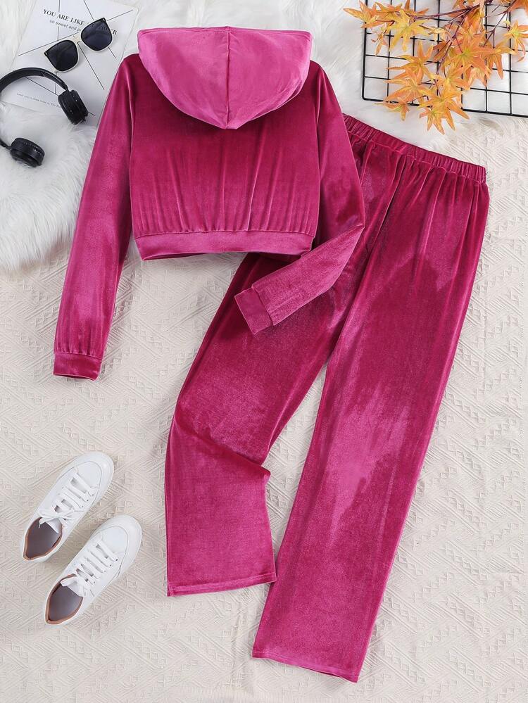 Teen Girl Ruched Front Hooded Jacket & Pants