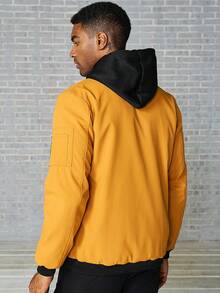 Calvornis Hombres Cazadora tipo bomber con cremallera sin camiseta - Naranja - Ver 2