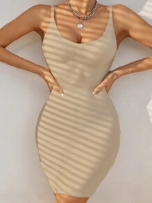 素色緊身塑身衣洋裝