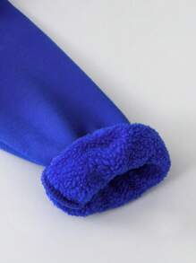 男童标语图案拉链卫衣 - 藍色 - 查看 6