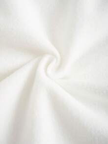 SHEIN Unity Plus Letter Graphic Kangaroo Pocket Drawstring Thermal Hoodie - White - View 3