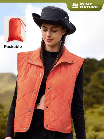 In My Nature Veste matelassée d'hiver avec boutons-pression et épaulettes