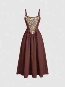 SHEIN MOD Vestido de tirantes con bordado floral