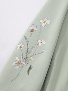 SHEIN Genkimix Kids 女大童運動衫 - 綠色 - 查看 3