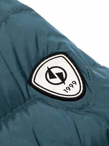 男士拉鏈開襟連帽羽絨服 - 墨綠色 - 查看 6