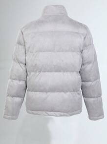 Manfinity Homme Loose-Fit Men's Zippered Padded Coat - Grey - View 2