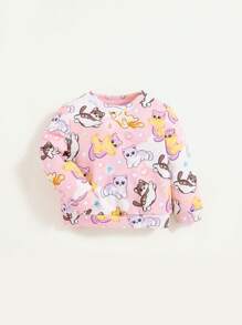 SHEIN 女嬰卡通圖案運動衫 - 彩色 - 查看 1