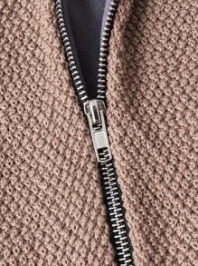 Manfinity VCAY Homme Cardigan À Blocs De Couleurs À Cordon À Capuche Zippé - Kaki - Voir 4